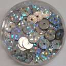 Hologramm Pailletten glatt silber