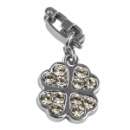 Rayher Shoe-Charm Strass-Kleeblatt 25mm, nickelfrei