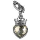 Shoe-Charms Herz mit Clip, Facettenstein+Krone nickelfrei