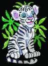 Sequin-Art Junior Paillettenbilder weißes Tigerbaby Bastelset